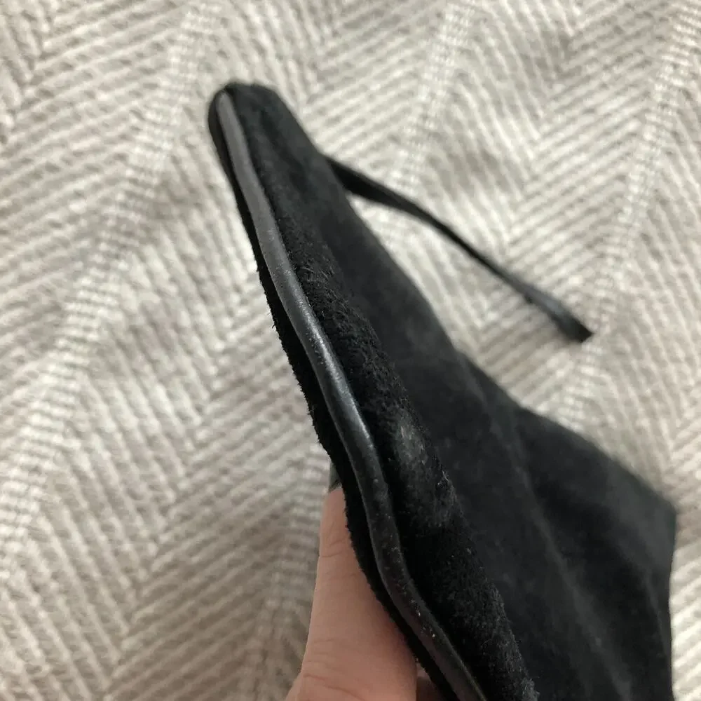 Black Suede Clutch Wristlet Shirl Miller Ltd Purse USA Excellent Vintage